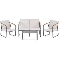 Set da giardino 4 posti in acciaio con tavolo beige chiaro Vezzana