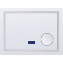 Decorativo specchio da bagno rettangolare a LED color argento. Migliora la tua esperienza in bagno con questo specchio da bag ...