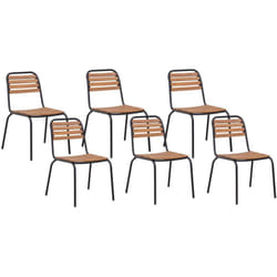 Beliani - Set di 6 sedie da giardino in legno di acacia rustico Vallese