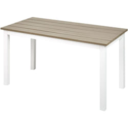 Tavolo da giardino Tavolino da esterno legno chiaro e bianco Messina