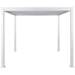 Pergola moderna da giardino 310 x 310 cm Telaio ombreggiante in metallo Bianco Fornoli