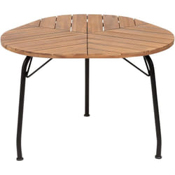 Tavolo da pranzo da giardino in legno chiaro di acacia con piano a doghe rotondo 120 cm Agello