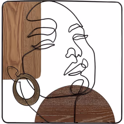 Arte da parete in stile minimalista. Questa decorazione da parete, caratterizzata da un motivo femminile in stile minimalista ...
