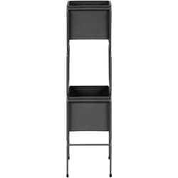 Beliani - Portapiante a 2 livelli per fioriere rotonde 20 x 20 x 75 cm in metallo nero Colutena