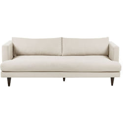 Divano a 3 posti in tessuto Soggiorno Stile moderno Gambe in legno scuro Beige chiaro Jarpen