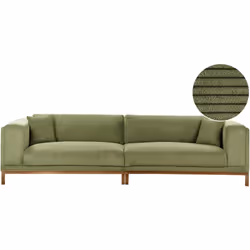 Divano con gambe in legno. Aggiungi comfort e stile alla tua zona giorno con questo divano a quattro posti. Rivestito in tess ...