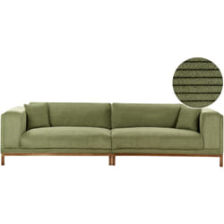 Divano moderno in tessuto di corda verde 4 posti con gambe in legno Veng