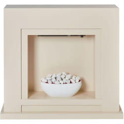 Stufa per caminetto elettrico con carboni a led effetto fiamma di ciottoli Beige Sahara
