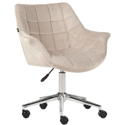 Beliani - Sedia da ufficio in velluto beige girevole regolabile in altezza Labelle