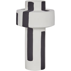 Beliani - Vaso per Fiori Decorazione Casa Gres Impermeabile Bianco e Nero Escolar