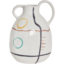Beliani - Vaso per Fiori Decorazione Casa Gres impermeabile con manico Bianco Dory