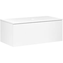 Beliani - Mobile da bagno sospeso a parete con frontale scanalato a 1 cassetto 100 x 52 cm Bianco Alzira