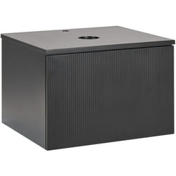 Mobile da bagno sospeso a parete con frontale scanalato a 1 cassetto 100 x 52 cm Nero Alzira