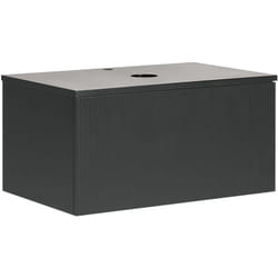 Beliani - Mobile da bagno sospeso a parete con frontale scanalato a 1 cassetto 80 x 52 cm Nero Alzira