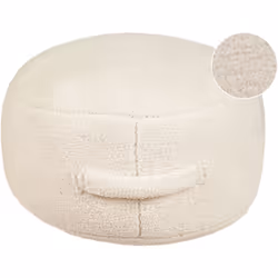 Pouf rotondo con manico. Aggiungi un tocco di fascino informale alla tua stanza con questo versatile pouf rotondo, rivestito  ...