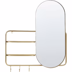 Specchio da appendere con ganci e ripiani. Questo moderno specchio da parete, incorniciato in ferro resistente con un'elegant ...