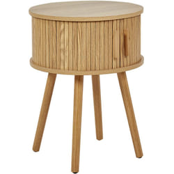 Beliani - Comodino ante scorrevoli in mdf con hambe in legno massello legno chiaro Selah