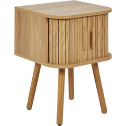 Beliani - Comodino Anta scorrevole mdf Gambe in legno massello Legno chiaro Selah