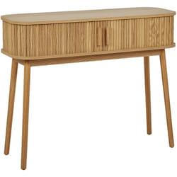 Tavolo consolle ante scorrevoli mdf gambe in legno massello legno chiaro Selah