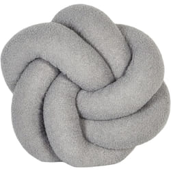 Cuscino decorativo moderno a Nodo Boucle 45 x 45 cm Grigio Angelonia