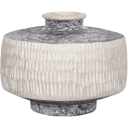 Beliani - Vaso da fiori tradizionale Boho Vaso da fiori da interno per esterni in magnesio Beige e grigio Deksati