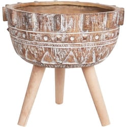 Fioriera alta industriale in legno di magnesio marrone chiaro Asplenium