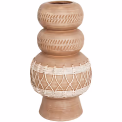 Vaso curvo in stile Boho. Aggiungi un tocco di fascino boho al tuo spazio con questo bellissimo vaso da fiori dipinto a mano, ...