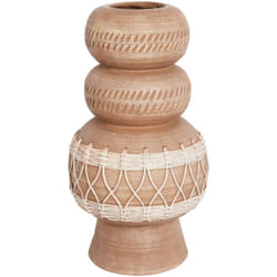 Beliani - Vaso di fiori Boho Magnesio Fioriera per interni e per esterni Marrone chiaro Almiros