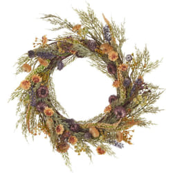Beliani - Corona decorativa di fiori artificiali per porte ø 45 cm fatta a mano verde Camrun