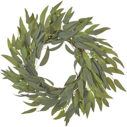 Corona decorativa di fiori artificiali ø 65 cm fatta a mano verde Gamrun