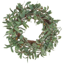 Beliani - Corona decorativa di fiori artificiali per porte ø 65 cm fatta a mano verde Damrun