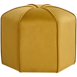 Beliani - Pouf poggiapiedi moderno rotondo in velluto giallo Wishek