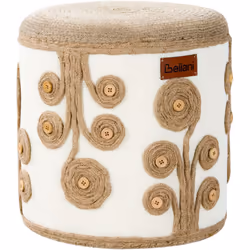 Pouf tessuto con motivo. Questo pouf in iuta è il perfetto connubio tra stile e praticità. Realizzato in iuta sostenibile di ...
