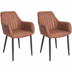 Set di 2 sedie moderne rivestite in pelle sintetica. Questo raffinato set di 2 sedie si abbina perfettamente al tavolo da pra ...