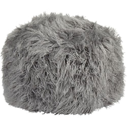 Pouf in pelliccia sintetica eps riempimento quadrato modello solido Grigio Tukki