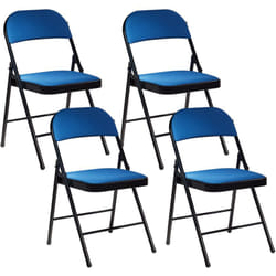 Set 4 Sedie Pieghevoli in Metallo blu e nero Sparks