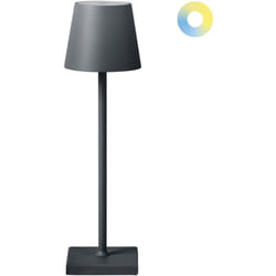 Beliani - Lampada da tavolo moderna in alluminio con interruttore a sfioramento Cavo usb di ricarica senza fili per interni all'aperto Grigio Scuro
