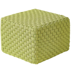 Pouf da esterno intrecciato a mano Ottoman in materiale sintetico Accessori da giardino 50 x 50 cm Verde Nalli