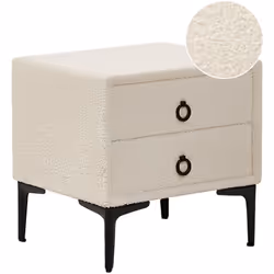 Comodino imbottito con due cassetti. Questo comodino elegante e allo stesso tempo pratico è uno splendido complemento d'arred ...