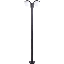 Moderna lampada da giardino a 2 luci per esterni Lampada da sentiero Alluminio Materiale sintetico Nero Kulsi