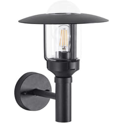 Lampada da parete moderna per esterni Lampada a stelo in metallo alluminio vetro nero opaco Tizu