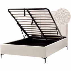 Letto imbottito in bouclé. Questo splendido letto è il complemento perfetto per qualsiasi suite padronale. Le sue forme class ...