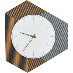 Beliani - Orologio da parete 52 x 60 cm Design senza numeri mdf Grigio con arancio bianco Sailon