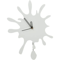 Beliani - Orologio da parete da appendere 27 x 37 cm Design Teenager Room con pendolo decorativo senza numeri mdf Bianco Fully
