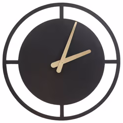 Orologio da parete decorativo. Questo orologio da parete minimalista vanta un elegante design nero con lancette dorate, per u ...