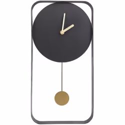 Orologio da parete decorativo. Un design audace con quadrante nero e accenti dorati definisce questo moderno orologio da pare ...