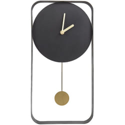 Beliani - Orologio da parete 21 x 40 cm Design moderno e minimalista con pendolo decorativo senza numeri Acciaio nero Servoz