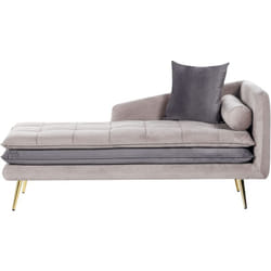 Beliani - Chaise longue da salotto imbottita e spessa in velluto beige e grigio Gonesse