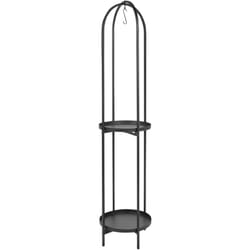 Supporto fioriere per piante rotondo in metallo nero 35 x 160 cm Tamarix