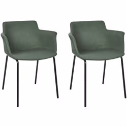Set di 2 sedie da pranzo con braccioli. Questo set di eleganti sedie da pranzo unisce stile e funzionalità. Rivestite in un m ...